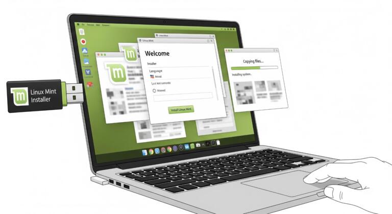 Linux Mint asennus usb-tikulta